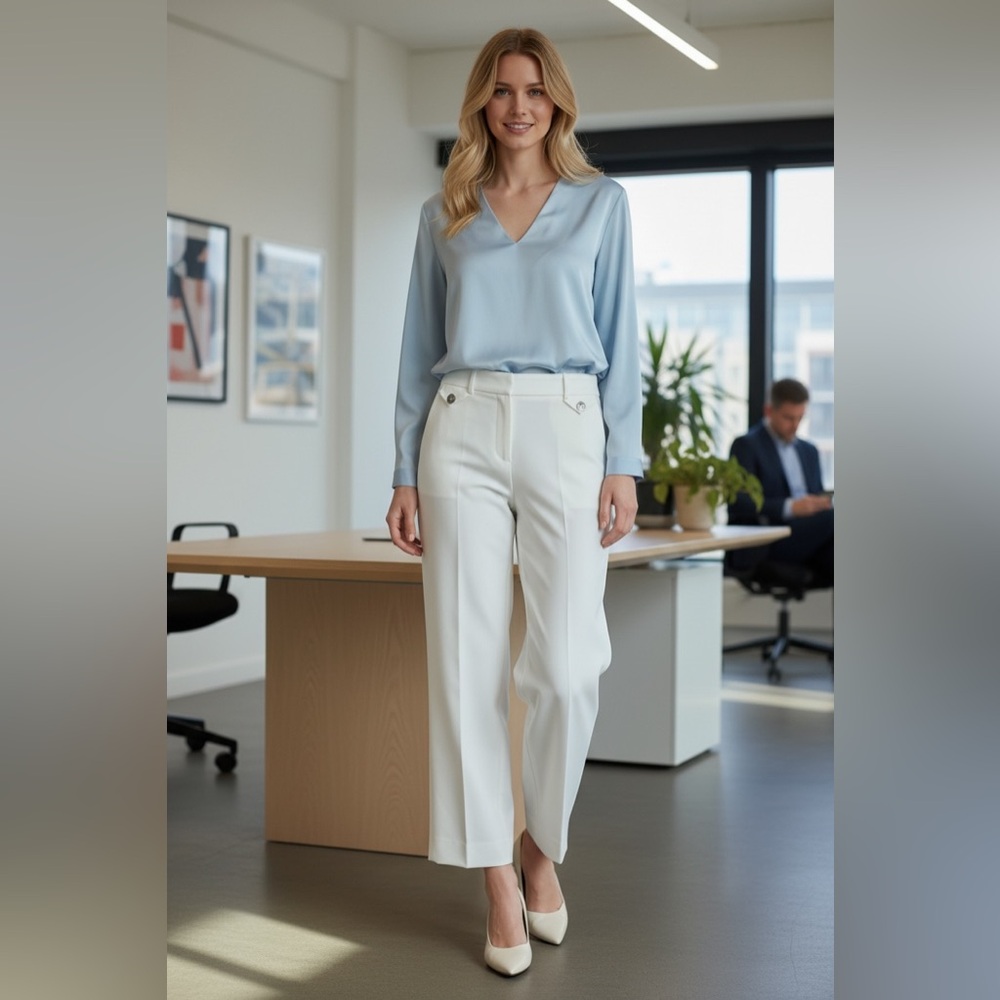 Elegant White Women's Trousers